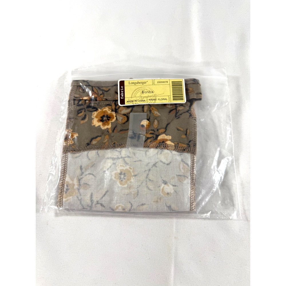 Longaberger Foyer‎ Basket Khaki Floral Fabric Liner 23359278 New